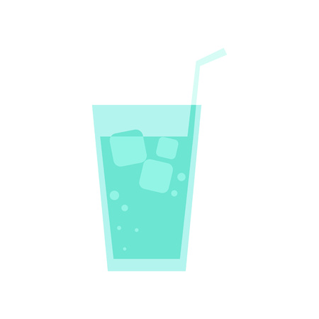 Glass of Soda Simple Flat Illustrationのイラスト素材