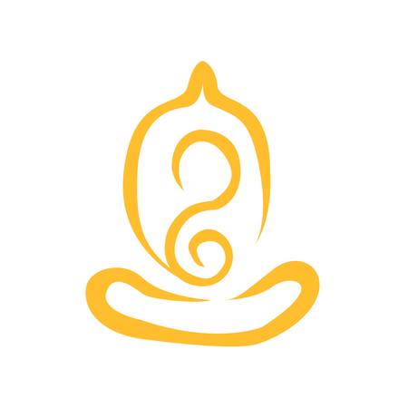 Creative Abstract Simple Line Art Yoga Meditationのイラスト素材
