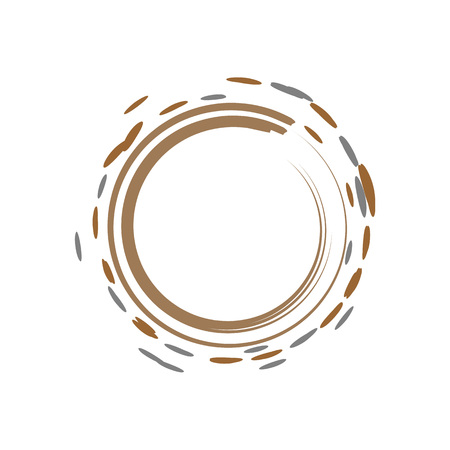 Brown Ink Brush Zen Symbolのイラスト素材