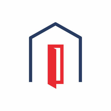 Simple open house iconのイラスト素材