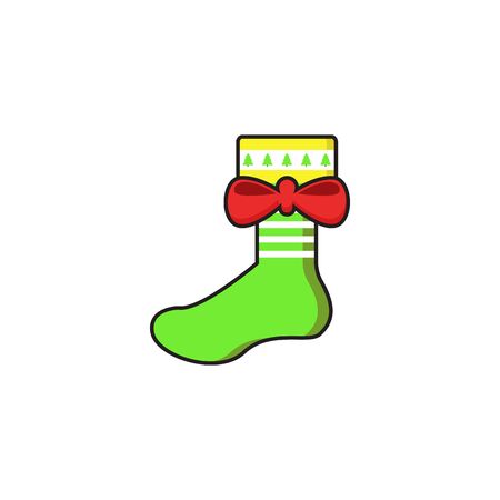 Green Sock Christmas Giftのイラスト素材