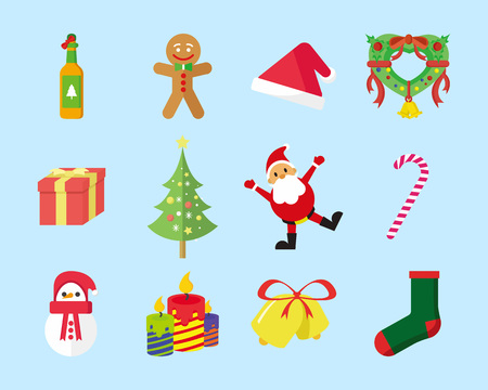 Cute Christmas Vector Icon Packのイラスト素材