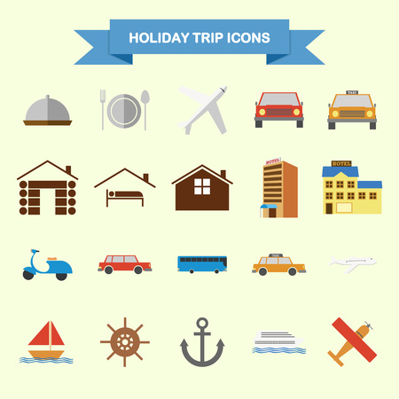 Holiday Trip Simple Vector Graphic Illustration Iconsのイラスト素材