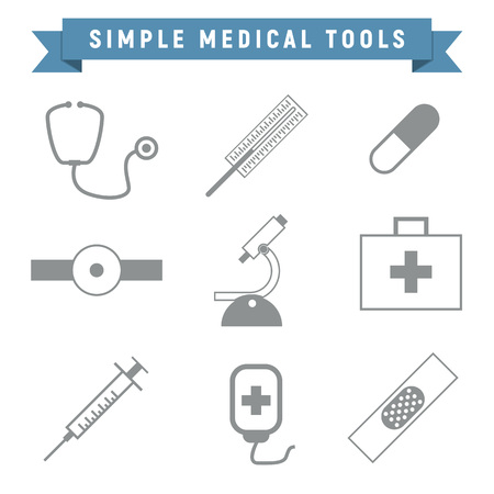 Simple Outline Medical Tools Package Vector Graphic Illustration Designのイラスト素材
