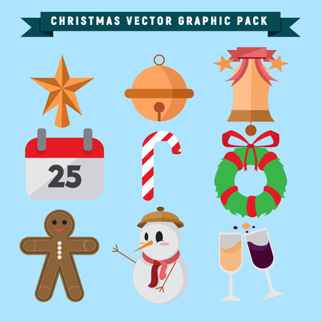 Christmas Graphic Illustration Package Decoration Set Vector Designのイラスト素材