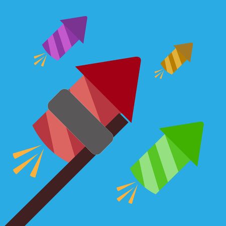 Colorful firework illustration.のイラスト素材