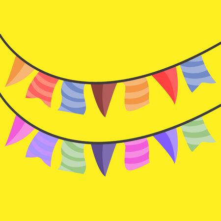 Festive Hanging Party Flags Vector Graphic Illustration Designのイラスト素材