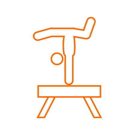 Pommel Horse Hand Stand Sport Outline Figure Symbol Vector Illustration Graphic Designのイラスト素材