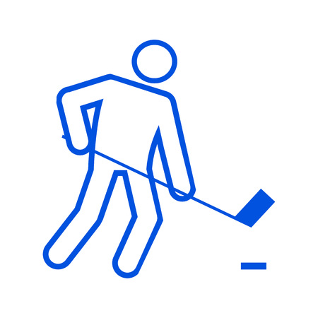 Ice hockey sport outline figure symbol. Vector illustration graphic design.のイラスト素材