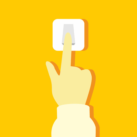 Button Switch Hand Gesture Vector Illustration Graphic Design.のイラスト素材