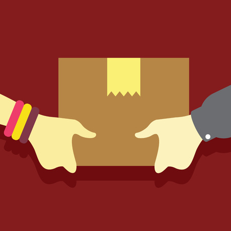 Delivery Package Hand Gesture Vector Illustration Graphic Designのイラスト素材