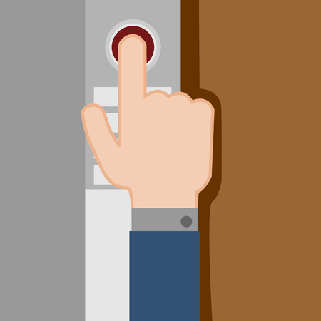 Pressing Button Hand Gesture Vector Illustration Graphic Designのイラスト素材