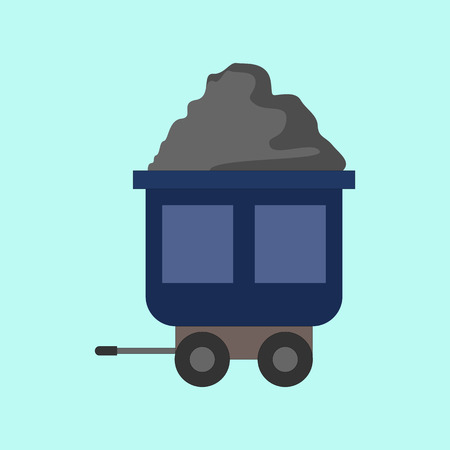 Flat Style Mining Transport Train Vector Illustration Graphic Designのイラスト素材