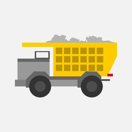 Big Yellow Transport Truck Mining Vector Illustration Graphic Designのイラスト素材