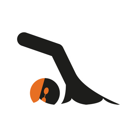 Simple Swimming Sport Figure Symbol Vector Illustration Graphic Designのイラスト素材
