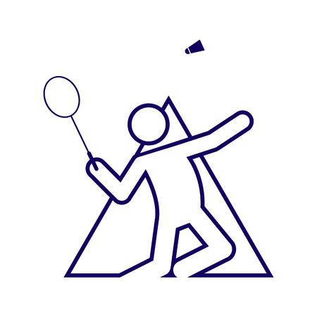 Triangle Shape Badminton Sport Figure Outline Symbol Vector Illustration Graphic Designのイラスト素材