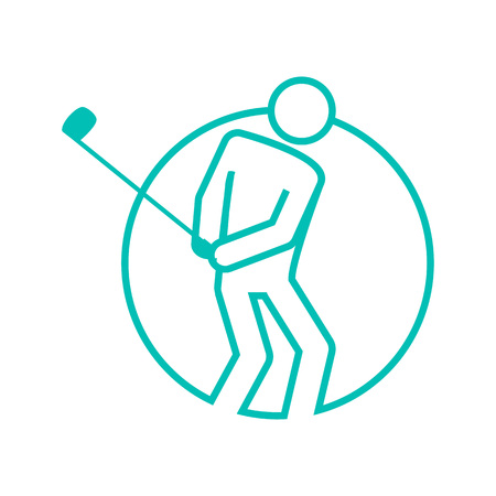 Circle Shape Golf Sport Figure Outline Symbol Vector Illustration Graphic Designのイラスト素材