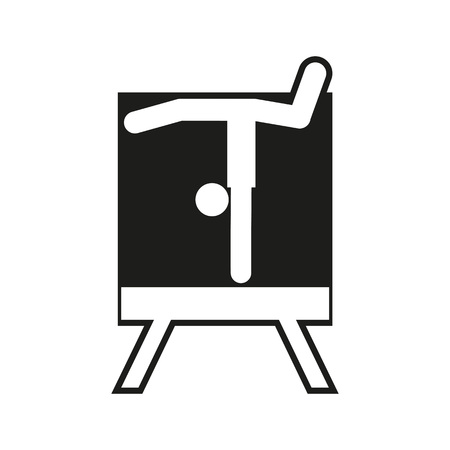 Square block pommel horse hand stand sport outline figure symbol vector illustration graphic design.のイラスト素材