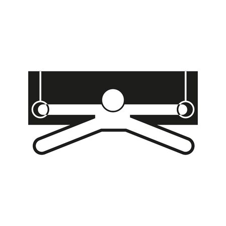 Square block gymnastic flying rings stretch sport outline figure symbol vector illustration graphic design.のイラスト素材