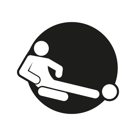 Circle Block Sliding Tackle Football Soccer Sport Outline Figure Symbol Vector Illustration Graphic Designのイラスト素材