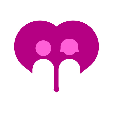 Couple In Love Heart Shape Vector Illustration Graphic Designのイラスト素材