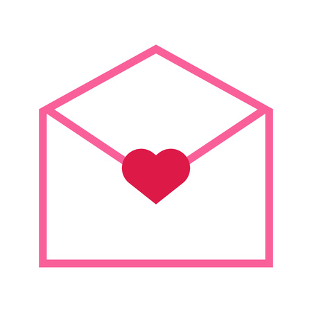 Valentine Love Letter Outline Vector Illustration Graphic Designのイラスト素材