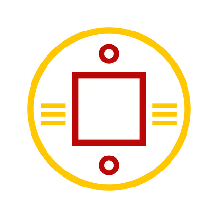 Abstract Chinese Gold Coin Symbol Vector Illustration Graphic Designのイラスト素材