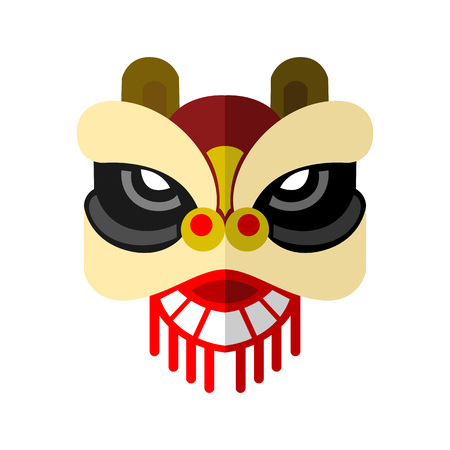 Lion Dance Head Chinese Vector Illustration Graphic Designのイラスト素材