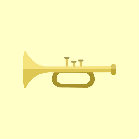 Golden Trumpet Instrument Vector Illustration Graphic Designのイラスト素材