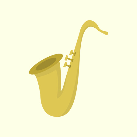 Golden Saxophone Intrument Vector Illustration Graphic Designのイラスト素材