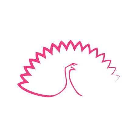 Abstract Peacock Line Art Symbol Vector Illustration Graphic Designのイラスト素材