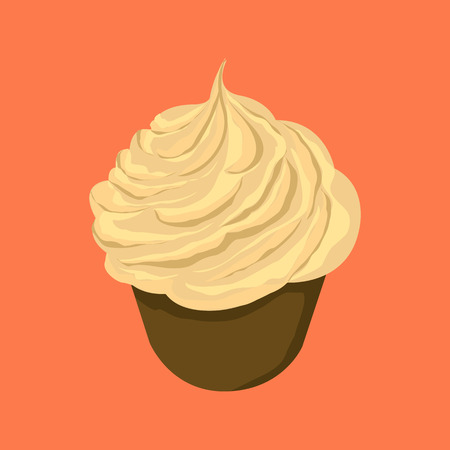 Sweet Creamy Cupcake Vector Illustration Graphic Designのイラスト素材
