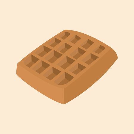 Sweet Chocolate Waffle Vector Illustration Graphic Designのイラスト素材