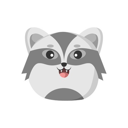 Cute badger animal head. Vector illustration graphic design set.のイラスト素材