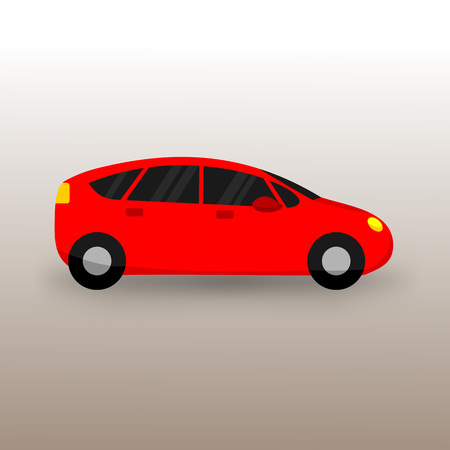 Modern Red Car Transportation Vector Illustration Graphic Designのイラスト素材