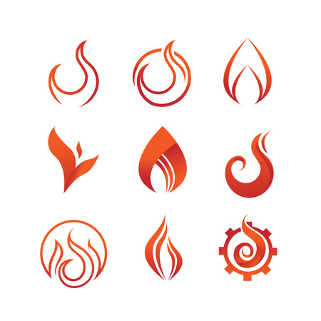 Flame And Fire Symbol Vector Illustration Graphic Design Setのイラスト素材