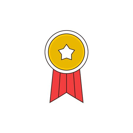 Simple Star Badge Vector Outline Icon Illustrationのイラスト素材