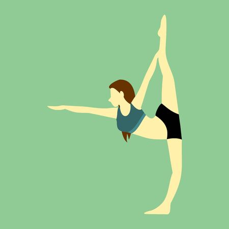Leg Stretches Yoga Pose Illustrationのイラスト素材