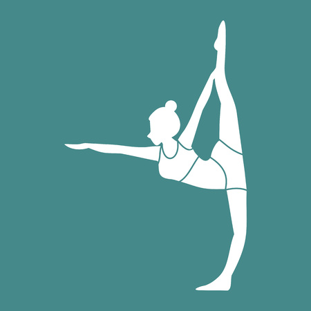 Silhouette of Leg Stretches Yoga Pose Vector Illustration Graphic Designのイラスト素材