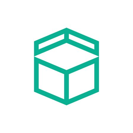 Bold line Abstract Box Shape Symbol Vector Illustration Graphic Designのイラスト素材