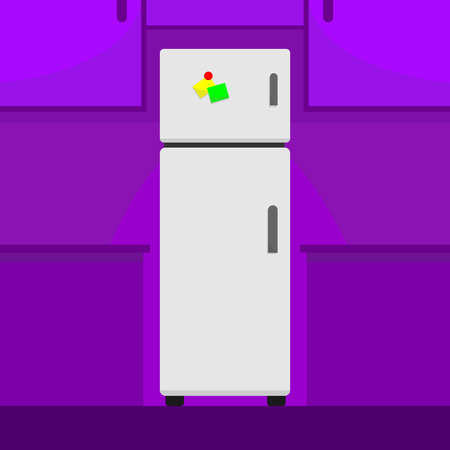 Double Door Refrigerator Home Appliances Scene Vector Illustration Graphic Designのイラスト素材