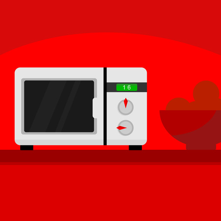 Microwave Kitchen Home Appliances Scene Vector Illustration Graphic Designのイラスト素材