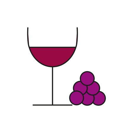 Stylish Wine Glass Thin Line Icon Vector Illustration Graphic Designのイラスト素材