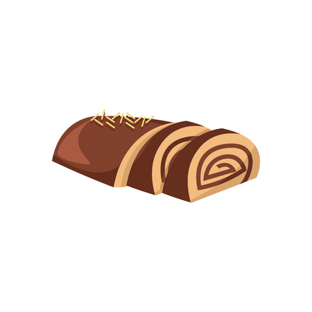 Chocolate Roll Cake Vector Illustration Graphic Designのイラスト素材