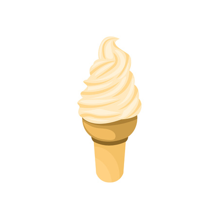Vanilla Ice Cream Cone Vector Illustration Graphic Designのイラスト素材