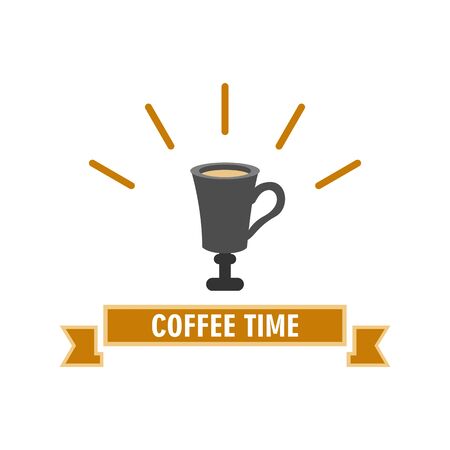 Coffee Time High Cup Bright Vector Illustration Graphic Designのイラスト素材
