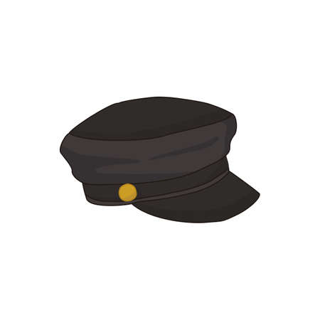 Stylish Police Cap Fashion Style Item Vector Illustration Graphic Designのイラスト素材