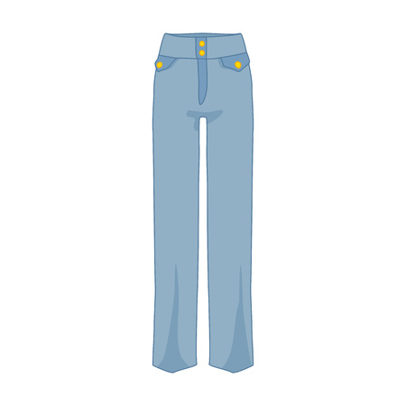 High Waist Denim Pants Fashion Style Item Vector Illustration Graphic Designのイラスト素材