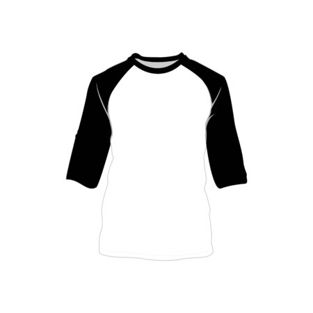 Raglan shirt black white fashion style item vector illustration graphic design.のイラスト素材