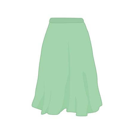 Green Pasterl Color Skirt Fashion Style Item Vector Illustration Graphic Designのイラスト素材